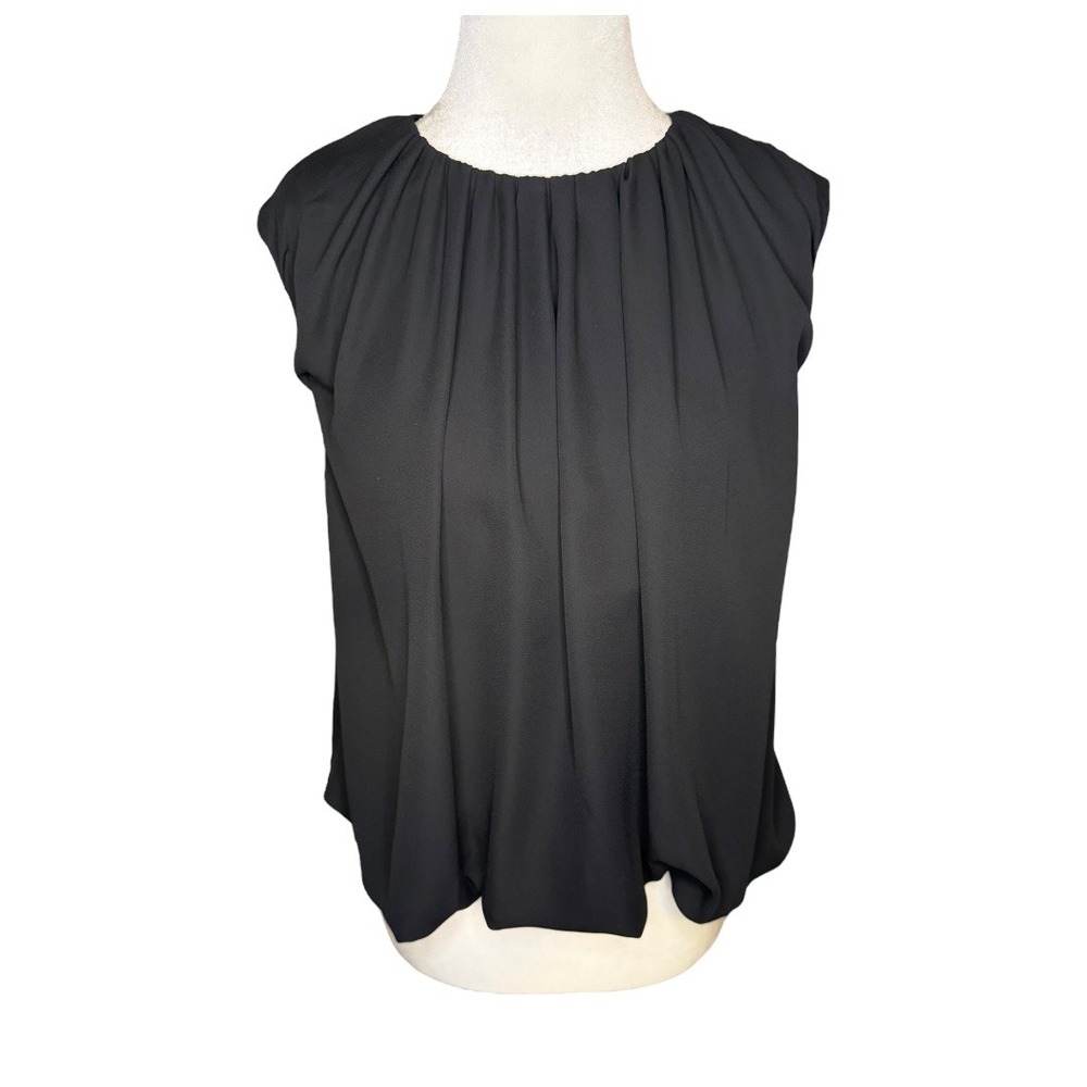 NEW Madewell Sleeveless Bubble Top in‎ Chiffon True Black Size 6 NWT